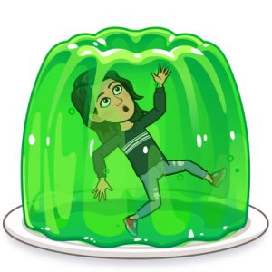 bitmoji trapped in green jello